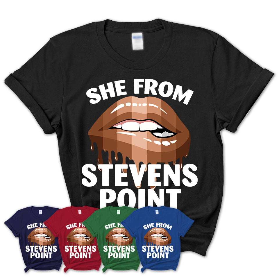 She From Stevens Point Wisconsin T-Shirt Black Lives Matter Sexy Lips Girl Shirt