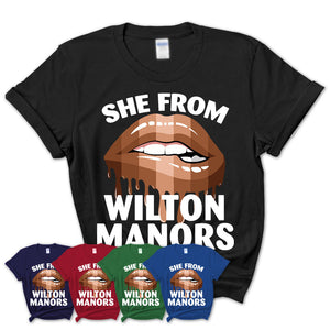 She From Wilton Manors Florida T-Shirt Black Lives Matter Sexy Lips Girl Shirt