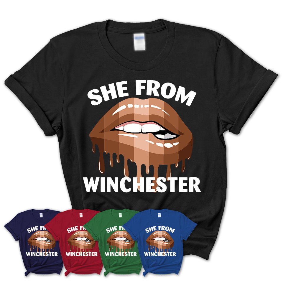 She From Winchester Virginia T-Shirt Black Lives Matter Sexy Lips Girl Shirt