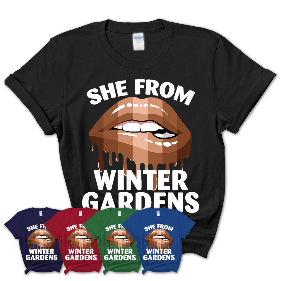 She From Winter Gardens California T-Shirt Black Lives Matter Sexy Lips Girl Shirt