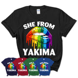 She From Yakima Washington T-Shirt LGBT Pride Sexy Lips Gift Shirt