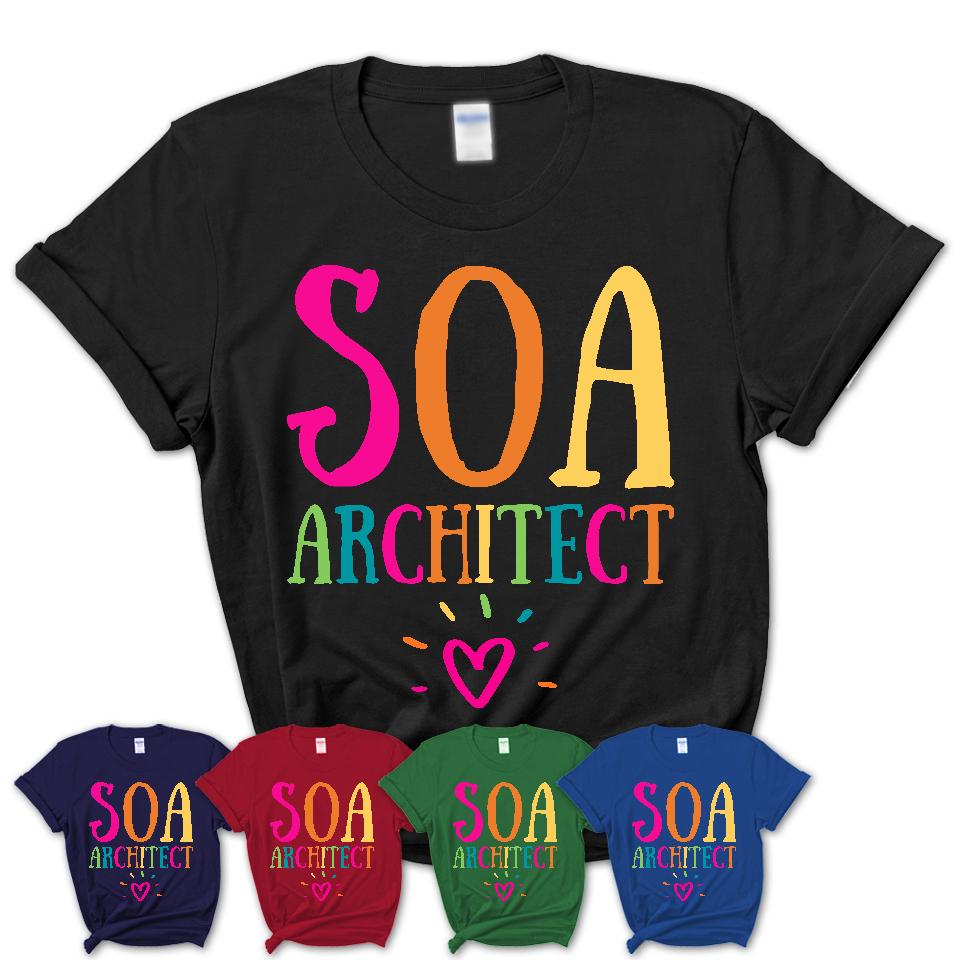 Soa Architect Rainbow Lettering Heart Shirt, Employee Appreciation Gifts