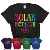 Solar Installer Rainbow Lettering Heart Shirt, Employee Appreciation Gifts