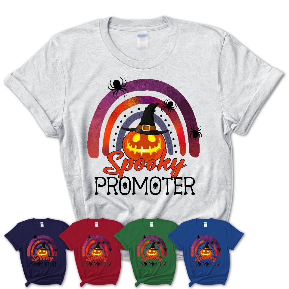 Spooky Promoter Shirt, Halloween Rainbow Shirt for Women, Funny Pumpkin Shirt for Promoter, Halloween Gift
