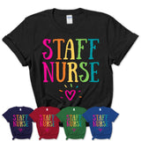 Staff Nurse Rainbow Lettering Heart Shirt, Employee Appreciation Gifts