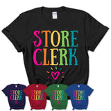 Store Clerk Rainbow Lettering Heart Shirt, Employee Appreciation Gifts
