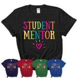 Student Mentor Rainbow Lettering Heart Shirt, Employee Appreciation Gifts