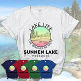 Sunnen Lake Missouri Lake Life Cuz Beaches Be Salty Fishing Camping Team Shirt