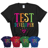 Test Developer Rainbow Lettering Heart Shirt, Employee Appreciation Gifts