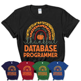 Thankful Database Programmer Shirt, Pumpkin Rainbow Sweater for Fall Lovers, Thanksgiving Gift for Database Programmer Women