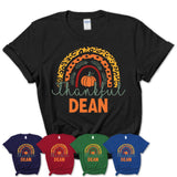 Thankful Dean Shirt, Pumpkin Rainbow Sweater for Fall Lovers, Thanksgiving Gift for Dean Women