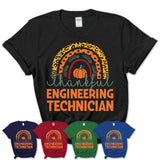 Thankful Engineering Technician Shirt, Pumpkin Rainbow Sweater for Fall Lovers, Thanksgiving Gift for Engineering Technician Women