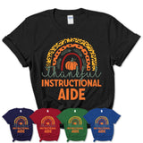 Thankful Instructional Aide Shirt, Pumpkin Rainbow Sweater for Fall Lovers, Thanksgiving Gift for Instructional Aide Women