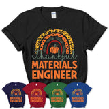 Thankful Materials Engineer Shirt, Pumpkin Rainbow Sweater for Fall Lovers, Thanksgiving Gift for Materials Engineer Women