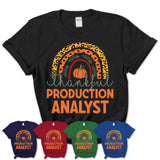 Thankful Production Analyst Shirt, Pumpkin Rainbow Sweater for Fall Lovers, Thanksgiving Gift for Production Analyst Women