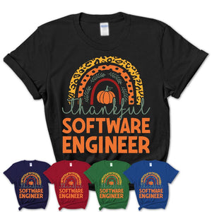 Thankful Software Engineer Shirt, Pumpkin Rainbow Sweater for Fall Lovers, Thanksgiving Gift for Software Engineer Women
