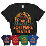 Thankful Software Tester Shirt, Pumpkin Rainbow Sweater for Fall Lovers, Thanksgiving Gift for Software Tester Women