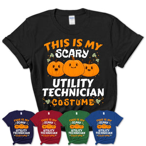 This Is My Scary Utility Technician Costume, Halloween Pumpkin Shirt, Funny Coworker Gift