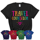 Travel Counselor Rainbow Lettering Heart Shirt, Employee Appreciation Gifts