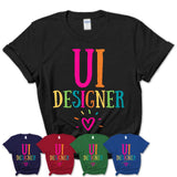 Ui Designer Rainbow Lettering Heart Shirt, Employee Appreciation Gifts