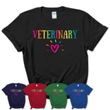 Veterinary Rainbow Lettering Heart Shirt, Employee Appreciation Gifts