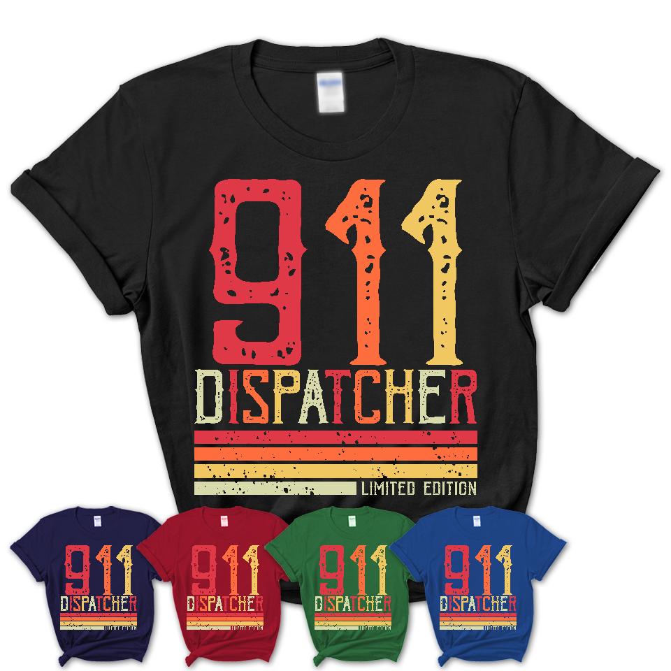 Vintage 911 Dispatcher Limited Edition Job Shirt, Coworker Birthday Gift Idea