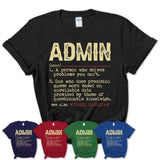 Vintage Admin Definition Shirt, Funny Coworker Gift Idea for Admin, New Job Gift