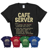 Vintage Cafe Server Definition Shirt, Funny Coworker Gift Idea for Cafe Server, New Job Gift