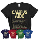 Vintage Campus Aide Definition Shirt, Funny Coworker Gift Idea for Campus Aide, New Job Gift