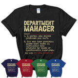 Vintage Department Manager Definition Shirt, Funny Coworker Gift Idea for Department Manager, New Job Gift