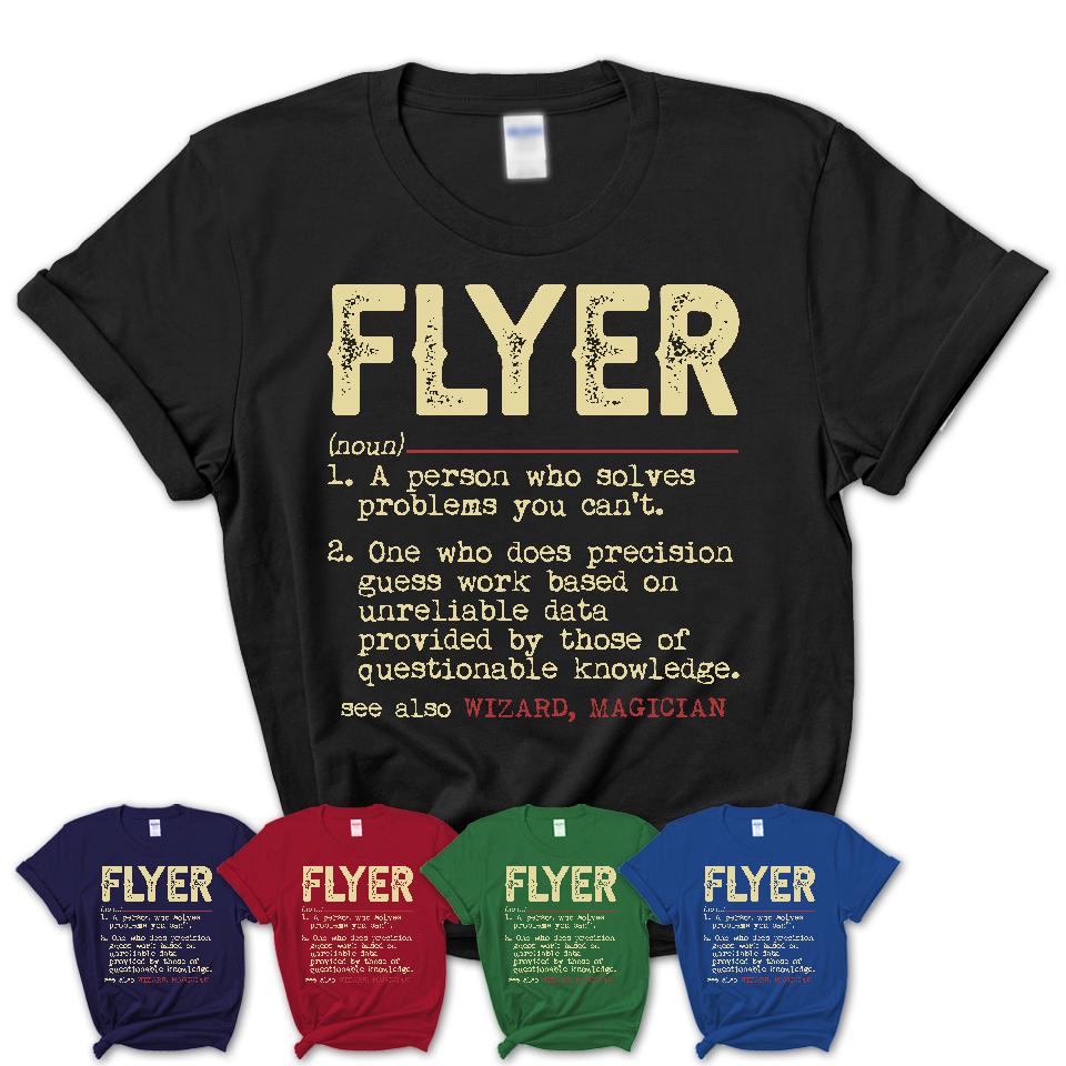 Vintage Flyer Definition Shirt, Funny Coworker Gift Idea for Flyer, New Job Gift