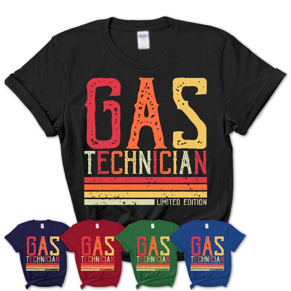 Vintage Gas Technician Limited Edition Job Shirt, Coworker Birthday Gift Idea