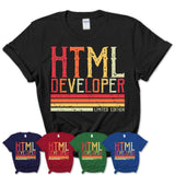 Vintage Html Developer Limited Edition Job Shirt, Coworker Birthday Gift Idea
