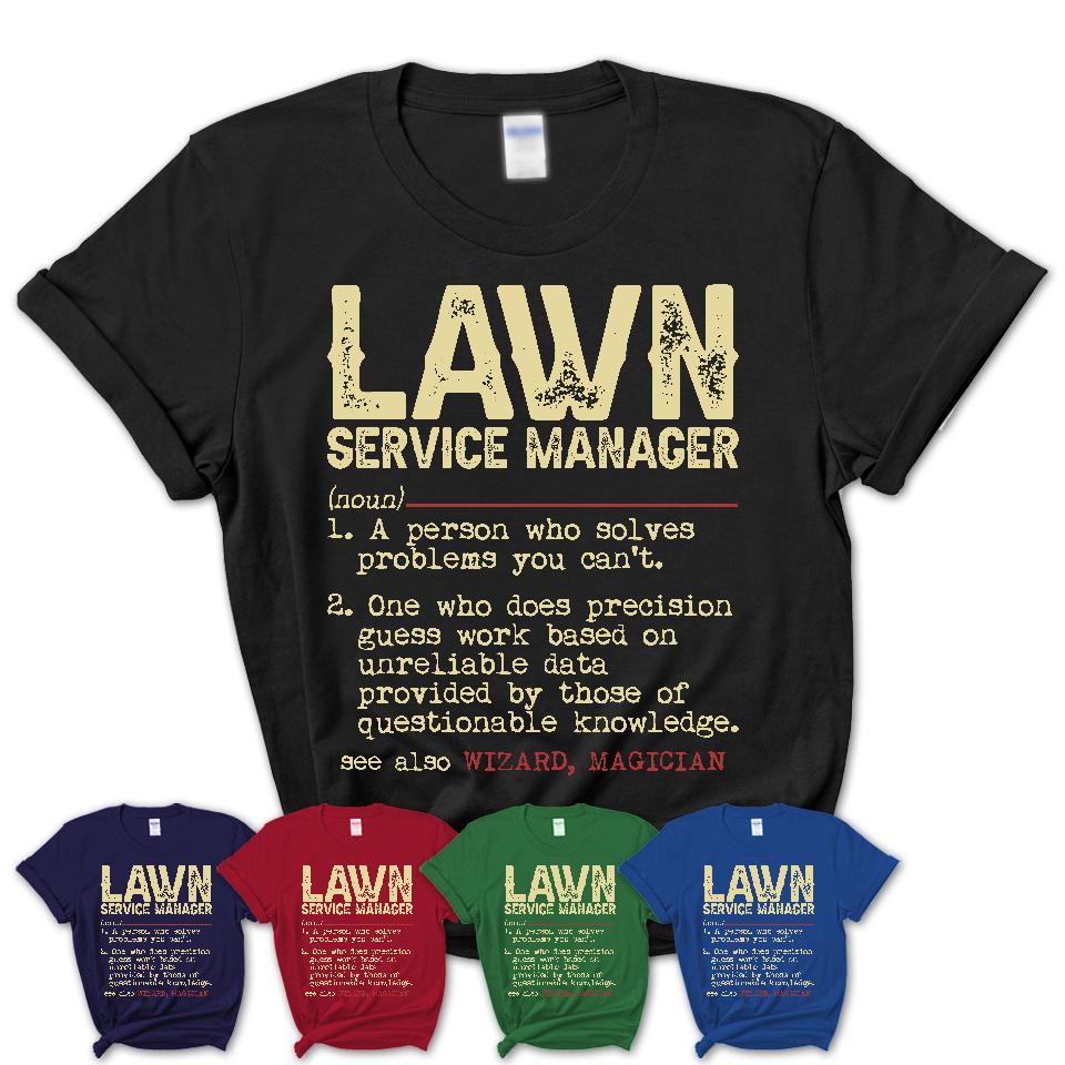 Vintage Lawn Service Manager Definition Shirt Funny Coworker Gift