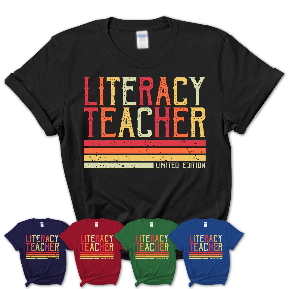 Vintage Literacy Teacher Limited Edition Job Shirt, Coworker Birthday Gift Idea
