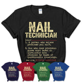 Vintage Nail Technician Definition Shirt, Funny Coworker Gift Idea for Nail Technician, New Job Gift
