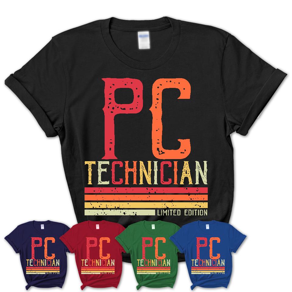 Vintage Pc Technician Limited Edition Job Shirt, Coworker Birthday Gift Idea