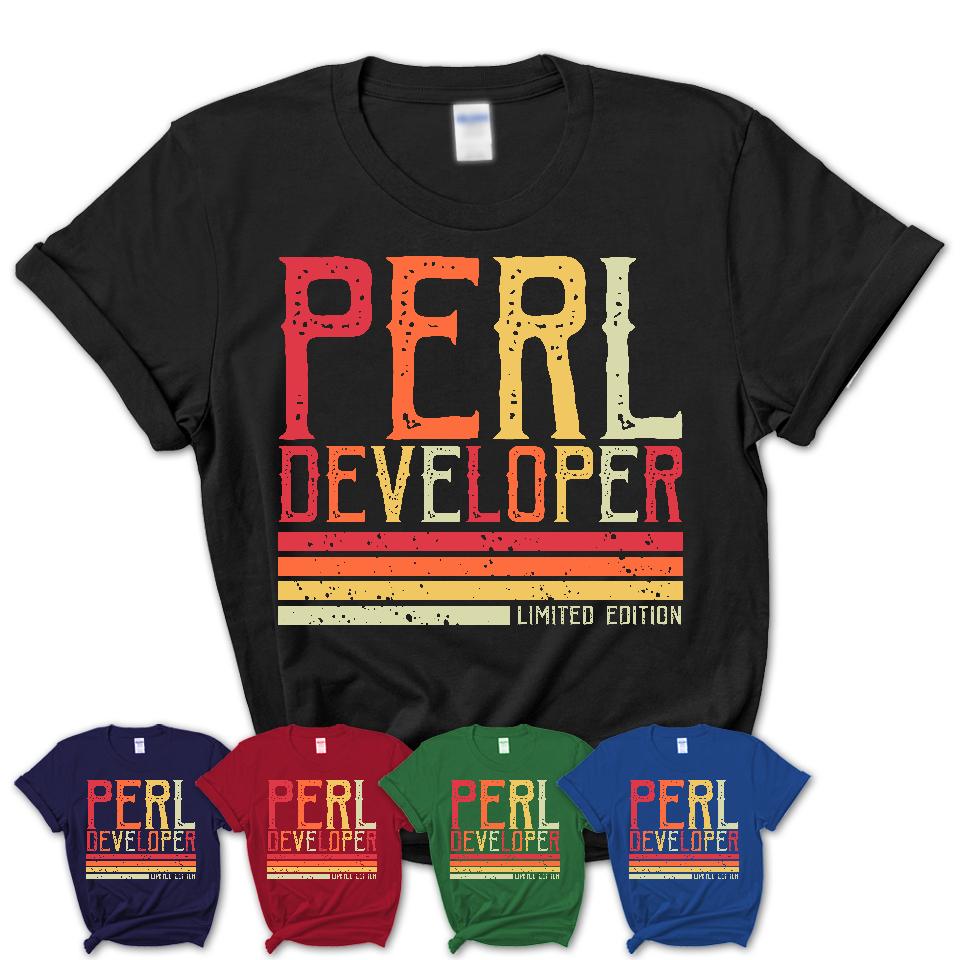 Vintage Perl Developer Limited Edition Job Shirt, Coworker Birthday Gift Idea