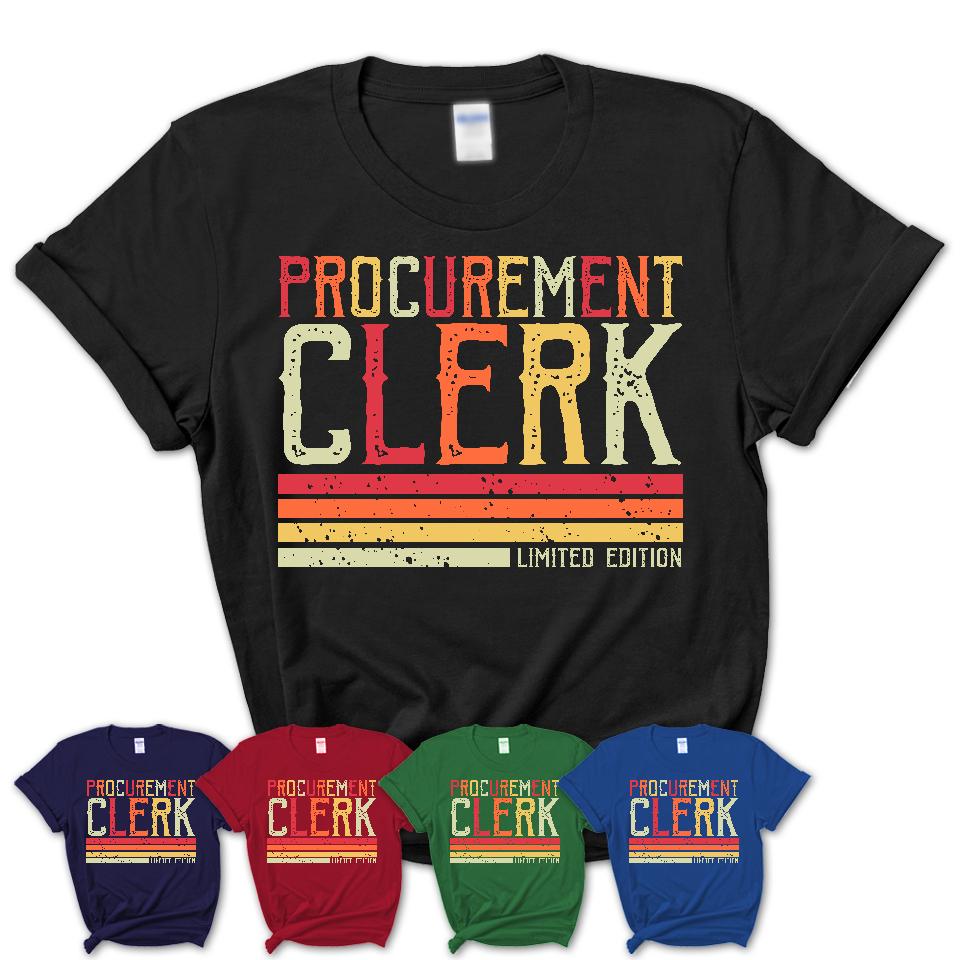 Vintage Procurement clerk Limited Edition Job Shirt, Coworker Birthday Gift Idea