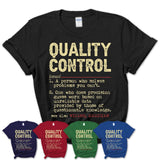 Vintage Quality Control Definition Shirt, Funny Coworker Gift Idea for Quality Control, New Job Gift