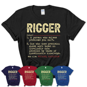 Vintage Rigger Definition Shirt, Funny Coworker Gift Idea for Rigger, New Job Gift