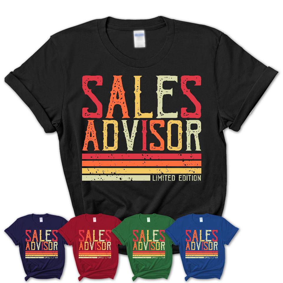 Vintage Sales Advisor Limited Edition Job Shirt, Coworker Birthday Gift Idea