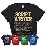 Vintage Script Writer Definition Shirt, Funny Coworker Gift Idea for Script Writer, New Job Gift