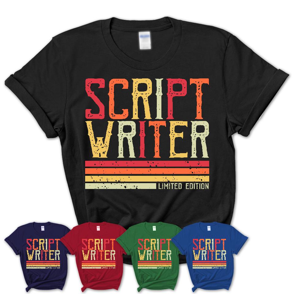 Vintage Script Writer Limited Edition Job Shirt, Coworker Birthday Gift Idea