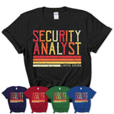 Vintage Security Analyst Limited Edition Job Shirt, Coworker Birthday Gift Idea