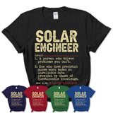 Vintage Solar Engineer Definition Shirt, Funny Coworker Gift Idea for Solar Engineer, New Job Gift