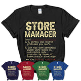 Vintage Store Manager Definition Shirt, Funny Coworker Gift Idea for Store Manager, New Job Gift