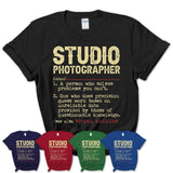 Vintage Studio Photographer Definition Shirt, Funny Coworker Gift Idea for Studio Photographer, New Job Gift