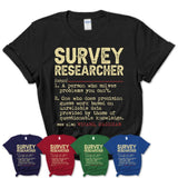Vintage Survey Researcher Definition Shirt, Funny Coworker Gift Idea for Survey Researcher, New Job Gift