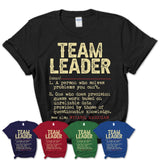 Vintage Team Leader Definition Shirt, Funny Coworker Gift Idea for Team Leader, New Job Gift